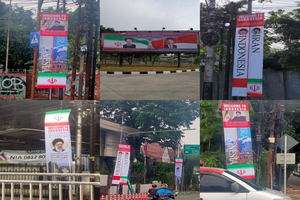 تصاویر رئیسی در خیابان‌های جاکارتا
